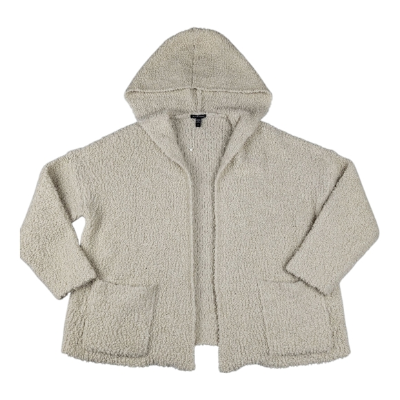 NWOT Eileen Fisher Women's Hooded Cardigan Beige Wool Blend Size L Large - Picture 1 of 8